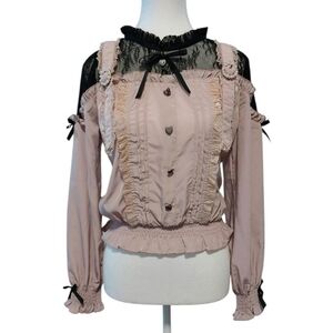LIZ LISA Layered Belt Strap Top (Pink)